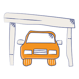 Icon gedeckter Parkplatz
