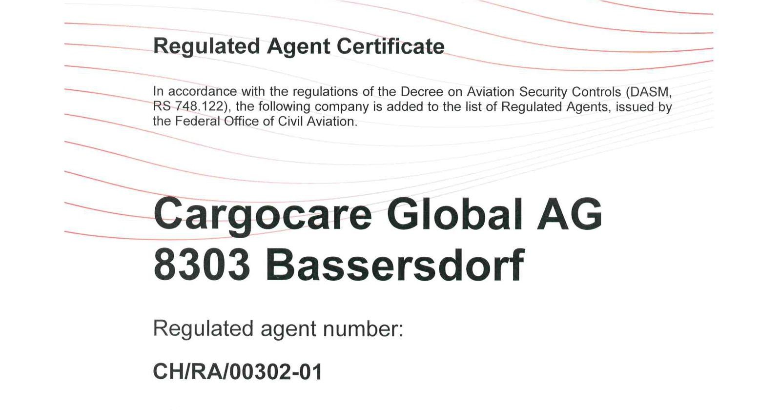 Regulated Agent Certificate 1