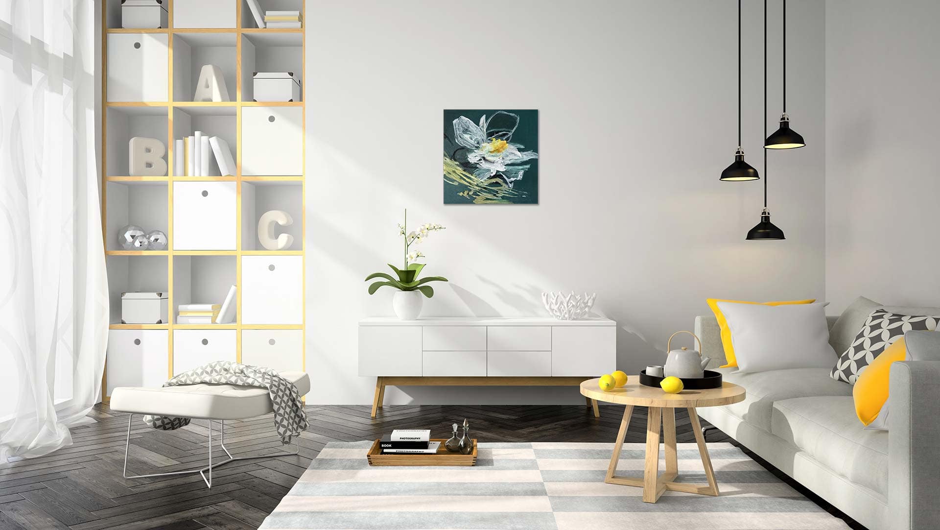 Weisse Blume Mockup 50 x 50cm