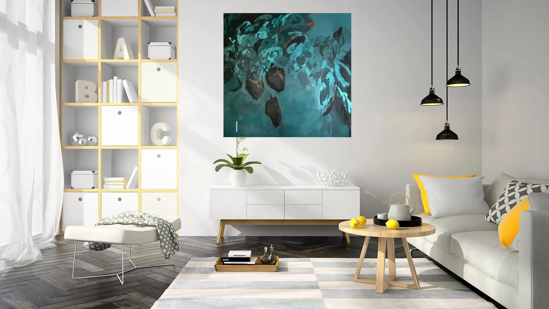 Wolkenweben I Mockup 100 x 100cm