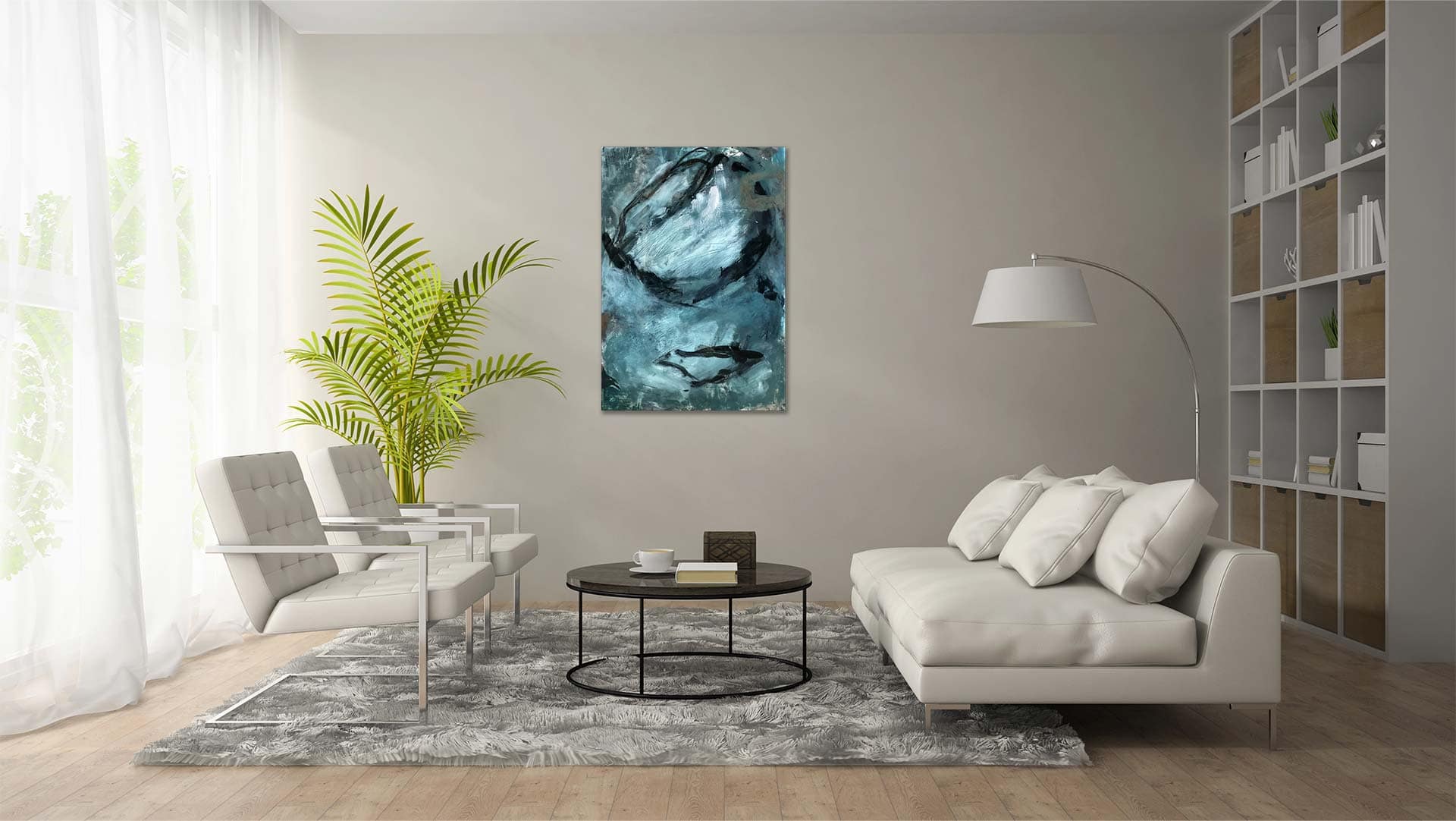 Wolkenweben III Mockup 90 x 65cm